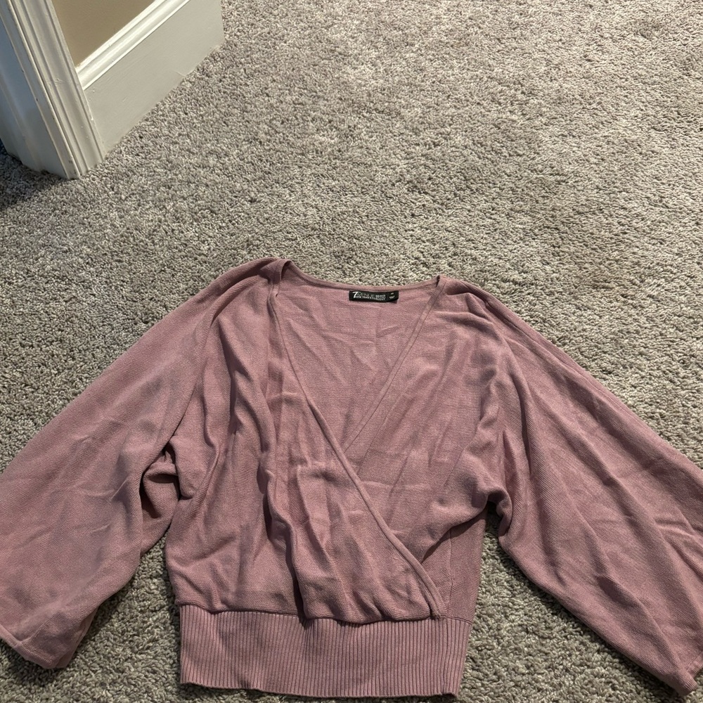 Pink Crossover Sweater